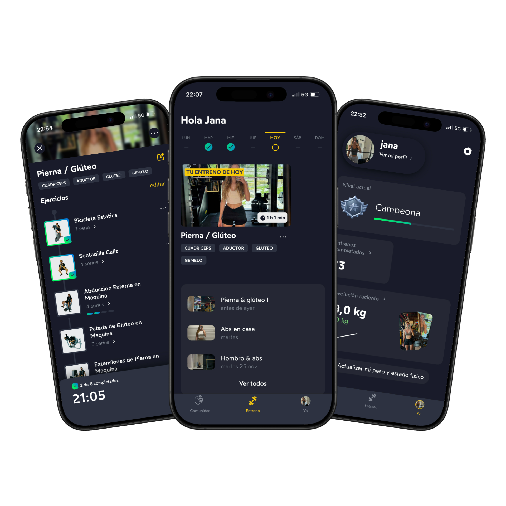 YONDR app - aplicación móvil de fitness